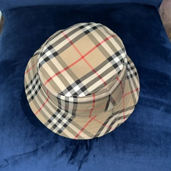 Burberry Tan Checkered Kids Hat
